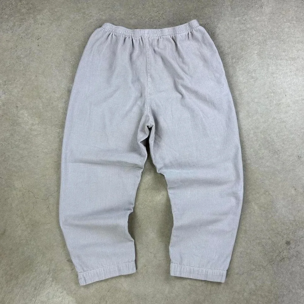 Vintage Corduroy Sweatpants Size Small Cream Blank Straight Leg Wide Whale